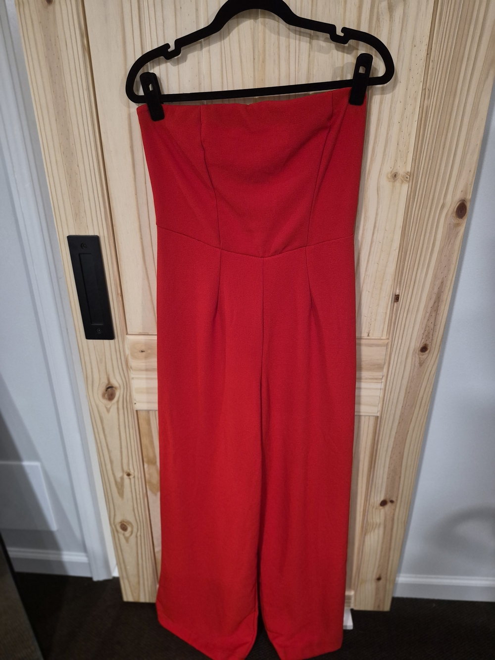 wild fable Strapless Red Wide-Leg Jumpsuit